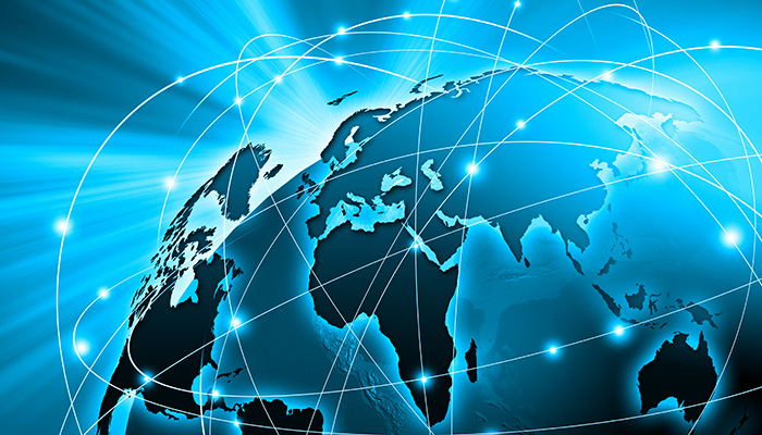 Blue,Vivid,Image,Of,Globe.,Globalization,Concept Blue vivid image of globe. Globalization concept
